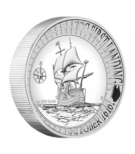 DIRK HARTOG AUSTRALIAN LANDING 1616 - 2016 1OZ SILVER PROOF HIGH RELIEF COIN