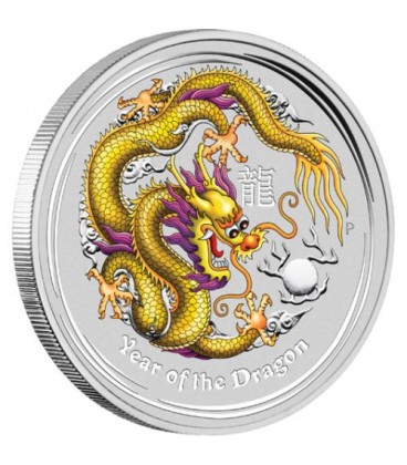 Lunar Series II - 2012 Year of the Dragon 1oz Silver Coloured Edition
