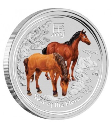 Lunar Series II 2014 Year of the Horse 1 Kilo Silver Gemstone Coin