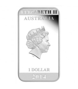 Australia Vintage Travel Poster – Kangaroo 2014 1oz Silver Proof Rectangle Coin