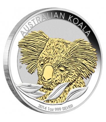 Australian Koala 2014 1oz Silver Gilded Edition