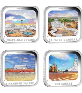 World Famous Squares 2013 1oz Silver Proof Four-Coin Set