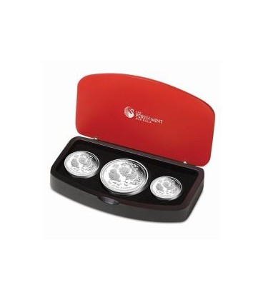 Australian Lunar Series II 2017 Year Of The Rooster Silver Proof 3 Coins Set