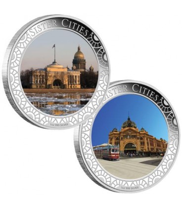 Melbourne ANDA Coin Show Special Sister Cities 2013 1oz Silver Proof