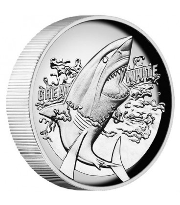 Great White Shark 2015 1oz Silver Proof High Relief Coin