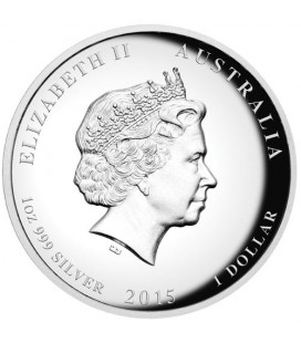 Australian Lunar Series II 2015 Year of the Goat 1oz Silver Proof High Relief