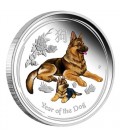 Lunar Silver Coin Series II 2018 Year of the Dog 1oz Silver Proof Coloured