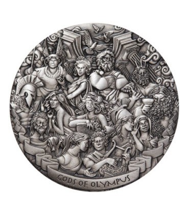 GODS OF OLYMPUS 5 Oz Silver Coins 5$ Cook Islands 2017