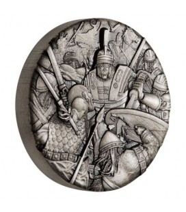 Warfare - Roman Legion 2018 2oz Silver Antiqued High Relief Rimless Coin