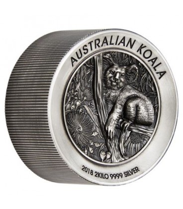 Australian Koala 2018 2 Kilo Silver High Relief Antiqued Coin