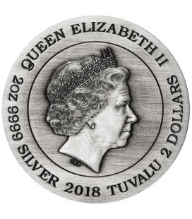 Qi Lin (Unicorn) 2018 2oz Silver Antiqued Coin