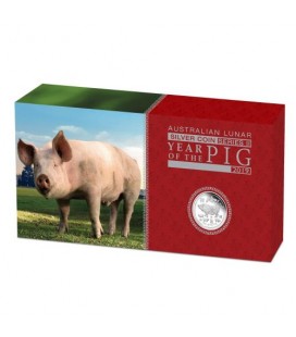 Lunar Silver Coin Series II 2019 Year of the Pig Silver Proof Three-Coin Set