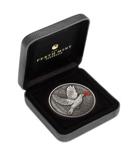 End of WWI 100th Anniversary 2018 5oz Silver Antiqued Coloured