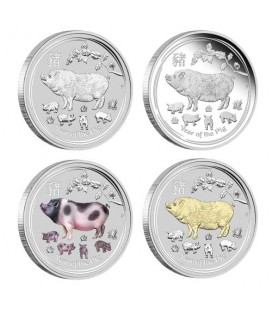 Australian Lunar Silver Coin Series II 2019 Year of the Pig 1oz Silver Typeset