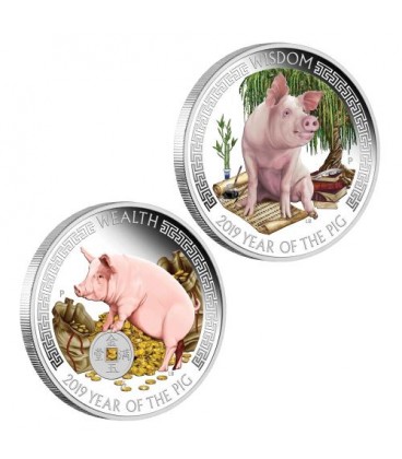 Lunar Good Fortune Series - Wealth and Wisdom 2019 1oz Silver