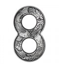 Figure Eight Koi Fish 2019 2oz Silver Antiqued Coin