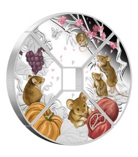 Year of the Mouse Quadrant 2020 1oz Silver Proof Four Coin Set