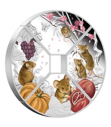 Year of the Mouse Quadrant 2020 1oz Silver Proof Four Coin Set