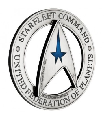 Starfleet Command Emblem 2019 3oz Silver Holey Dollar & Delta Coin
