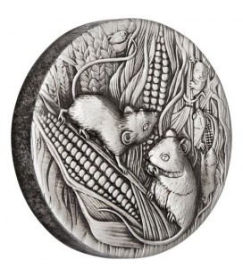 Lunar Series III 2020 Year of the Mouse 2oz Antiqued Silver Coin