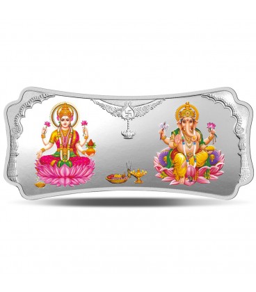 Lakshmi Ganesha (999.9) 100 gm Silver Bar