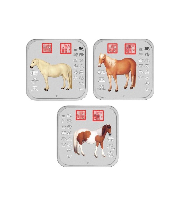 Horse 1oz Silver Square Ten-Coin Collection-2014