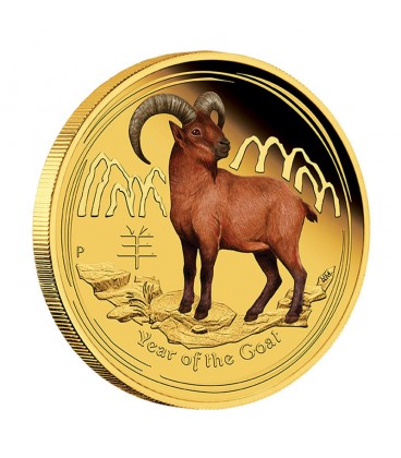 Australian Lunar Series II 2015 year of the Goat Gold Proof Coloured Editions