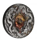 Double Dragon and Yin Yang Koi 2021 2oz Silver Anti. Coin