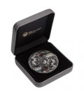 Double Dragon and Dragon Phoenix with Yin Yang 2oz 9999 Silver Antiq.