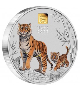 Tiger 1 Kilo Silver Coin with Gold Privy Mark-Year 2022