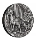 Tiger 2oz Silver Antiqued Coin-2022
