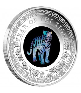 Australian Opal Lunar Series Tiger 1oz Silver Proof Coin-2022