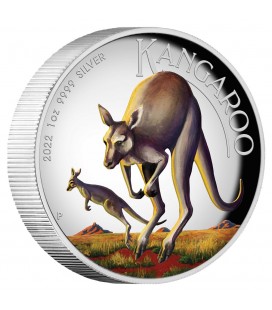 Kangaroo 2022 1oz Silver Proof High Relief Coloured Coin