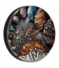Nine Planets of the Solar System 5oz Silver Antiqued Coloured Coin