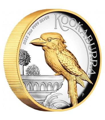 Kookaburra 2oz Silver Proof High Relief Gilded Coin-2022