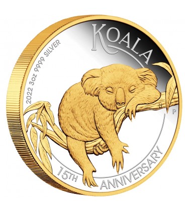 Koala 15th Anniversary 2022 3oz Silver Proof Gilded Coin