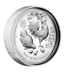 Lunar Series II 2017 Year of the Rooster 1oz Silver Proof High Relief Coin