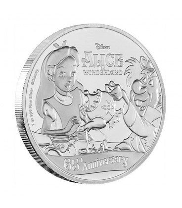 Disney Silver Coin - Alice In Wonderland 65th Anniversary
