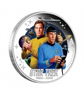 STAR TREK: THE ORIGINAL SERIES CAPTAIN JAMES T. KIRK AND SPOCK 1OZ SILVER PROOF COIN