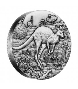 Kangaroo 2016 2oz Silver High Relief Antiqued Coin