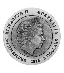 Kangaroo 2016 2oz Silver High Relief Antiqued Coin