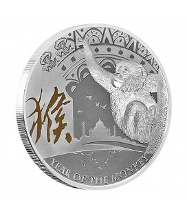 Lunar Gilded Coin - Year Of The Monkey 2016