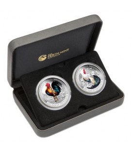 Lunar Good Fortune Series – Wealth and Wisdom 2017 1oz Silver Proof Two-Coin Set