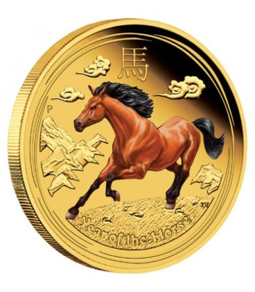 Australian Lunar Series II 2014 Year of the Horse Gold Proof Coloured Edition