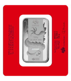 Lunar Dragon Silver Rectangular Ingot - 100g