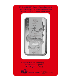 Lunar Dragon Silver Rectangular Ingot - 1oz