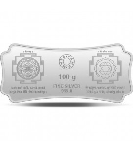 Lakshmi Ganesha (999.9) 100 gm Silver Bar