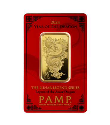  Year of the Dragon - Legend of the Azure Dragon 1oz Gold Bar-2024