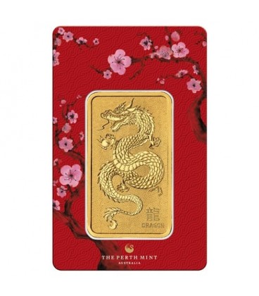 Lunar Dragon 1oz Gold Minted Bar