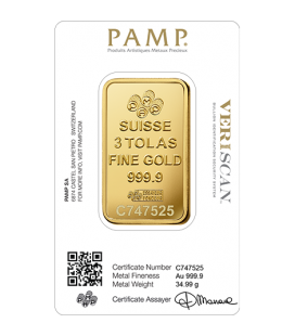 PAMP 3 Tola Gold Bar